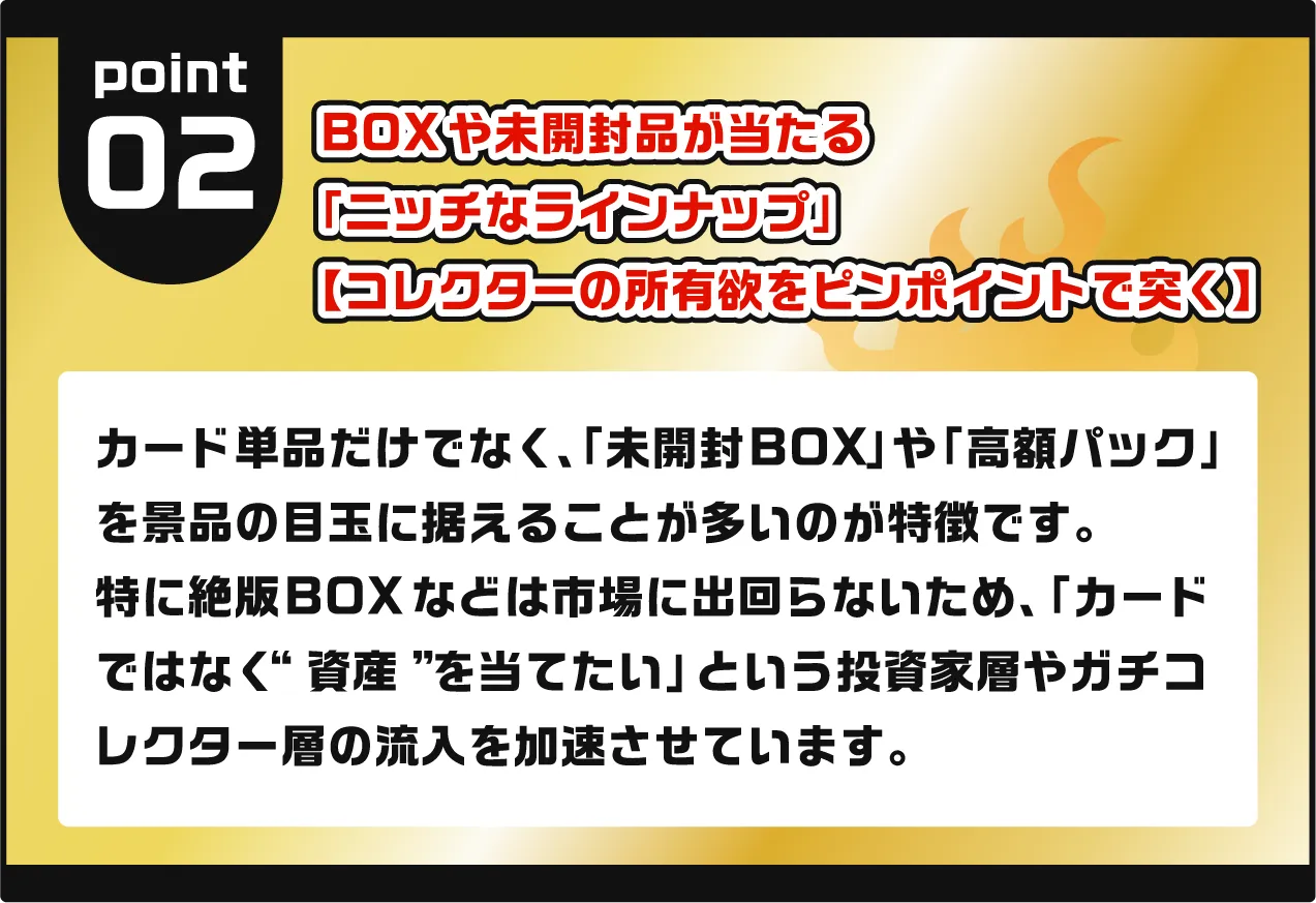 BOXや未開封品が当たる「ニッチなラインナップ」